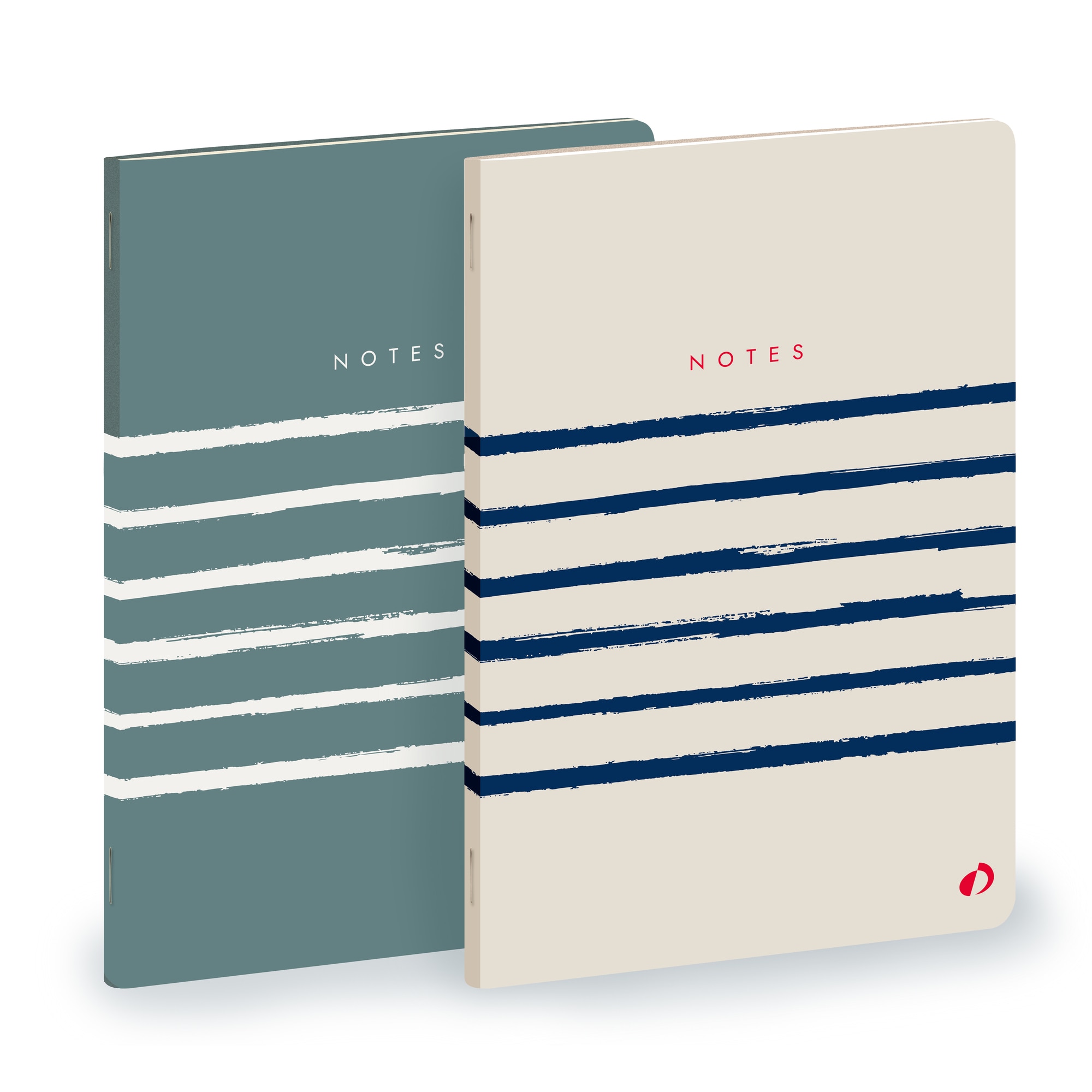 2 Cuadernos de notas MARINIERE - Rayado horizontal, A5 - 15x21cm - Quo Vadis 2371316Q - Surtido.