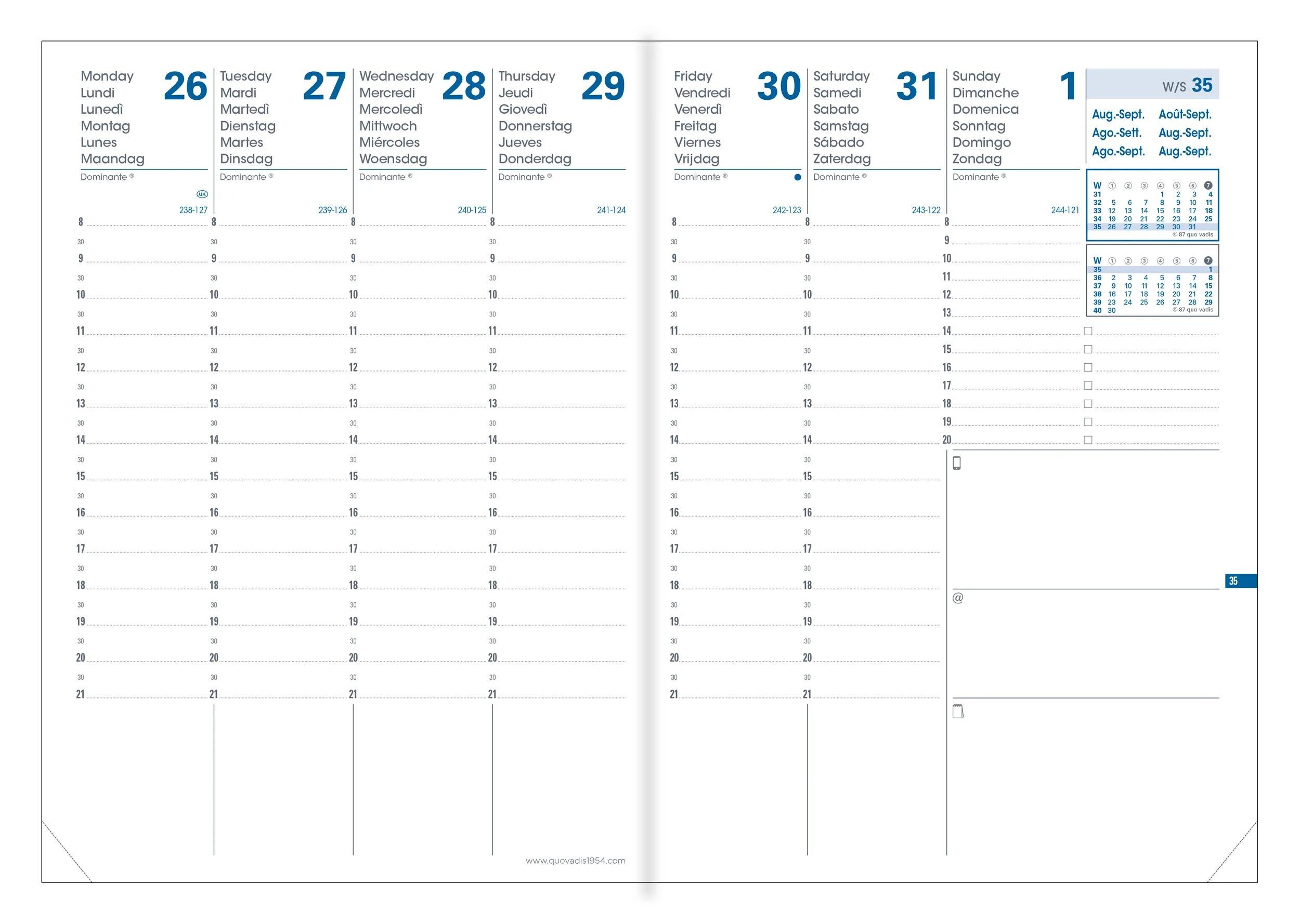Recambio de Agenda 16 meses PLANNING 21 SD 26-27 ML S/V A5 Blanco-3