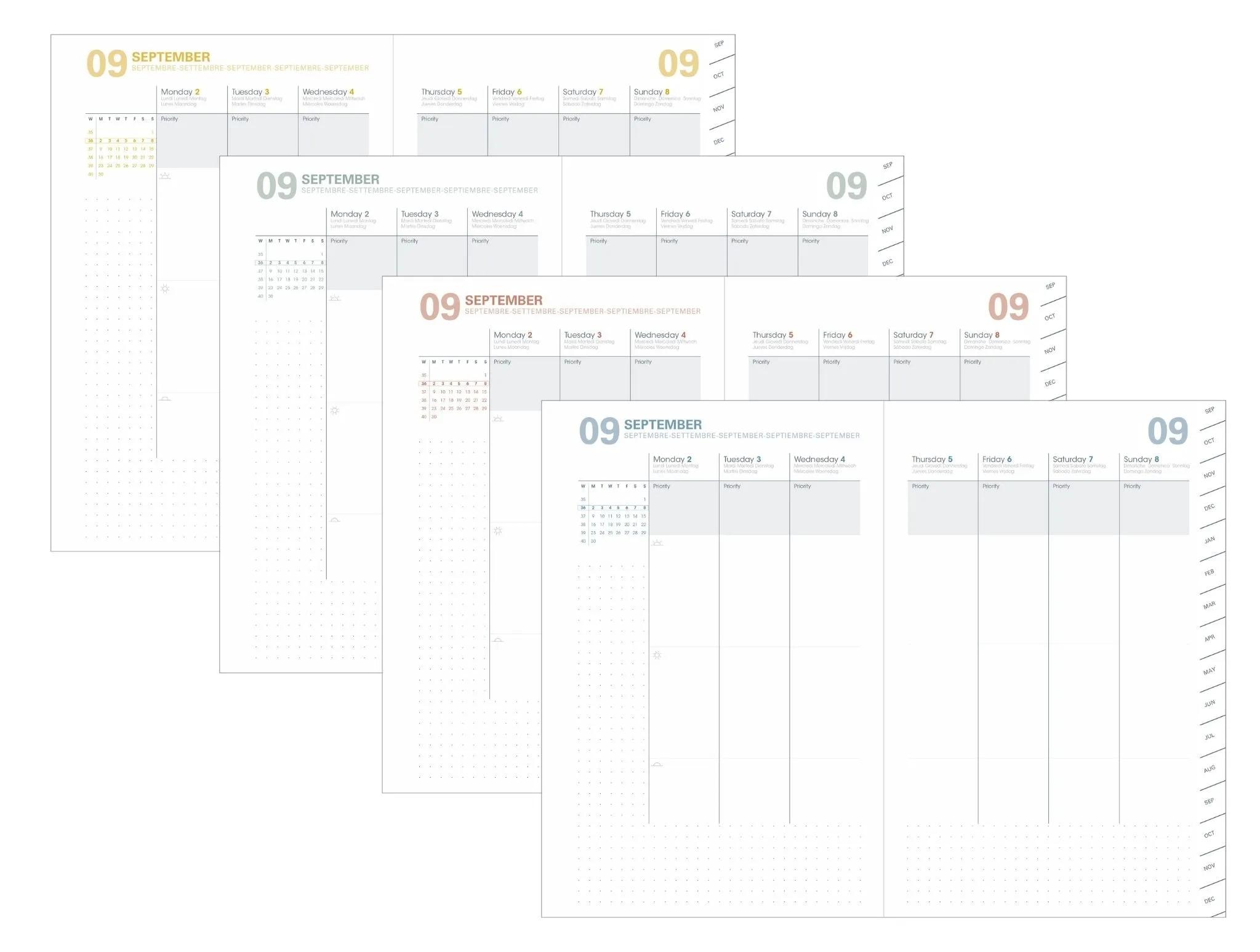 Agenda 16 meses PLAN WEEK 26-27 ML ANDREA S/V A5+, gris 3