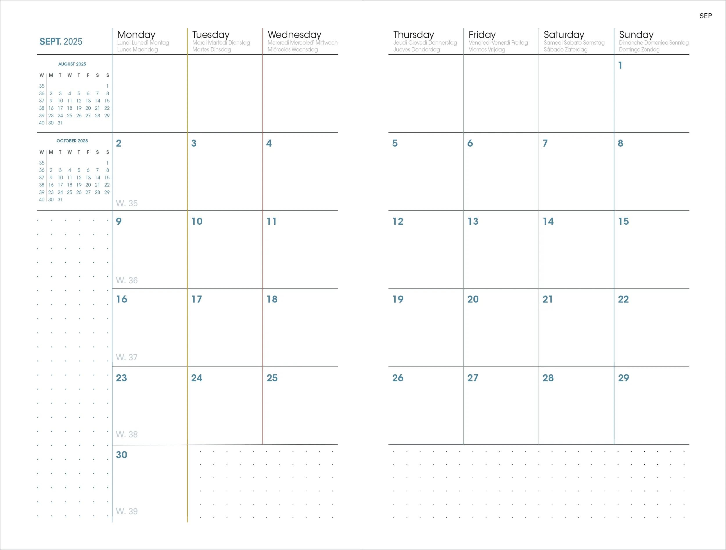 Agenda 16 meses PLAN WEEK 26-27 ML ANDREA S/V A5+, gris 4