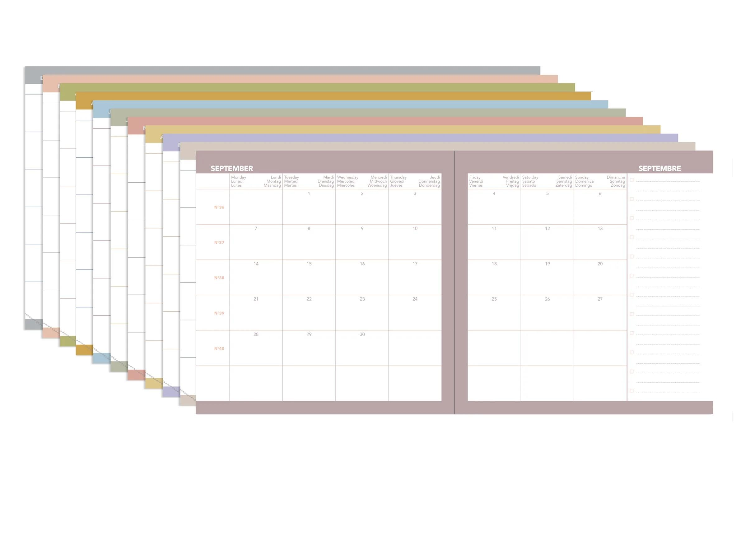 Agenda Escolar EXECUTIF COLOR 26-27  ML FESTY Semana vista 16x16cm , Verde Verde-4