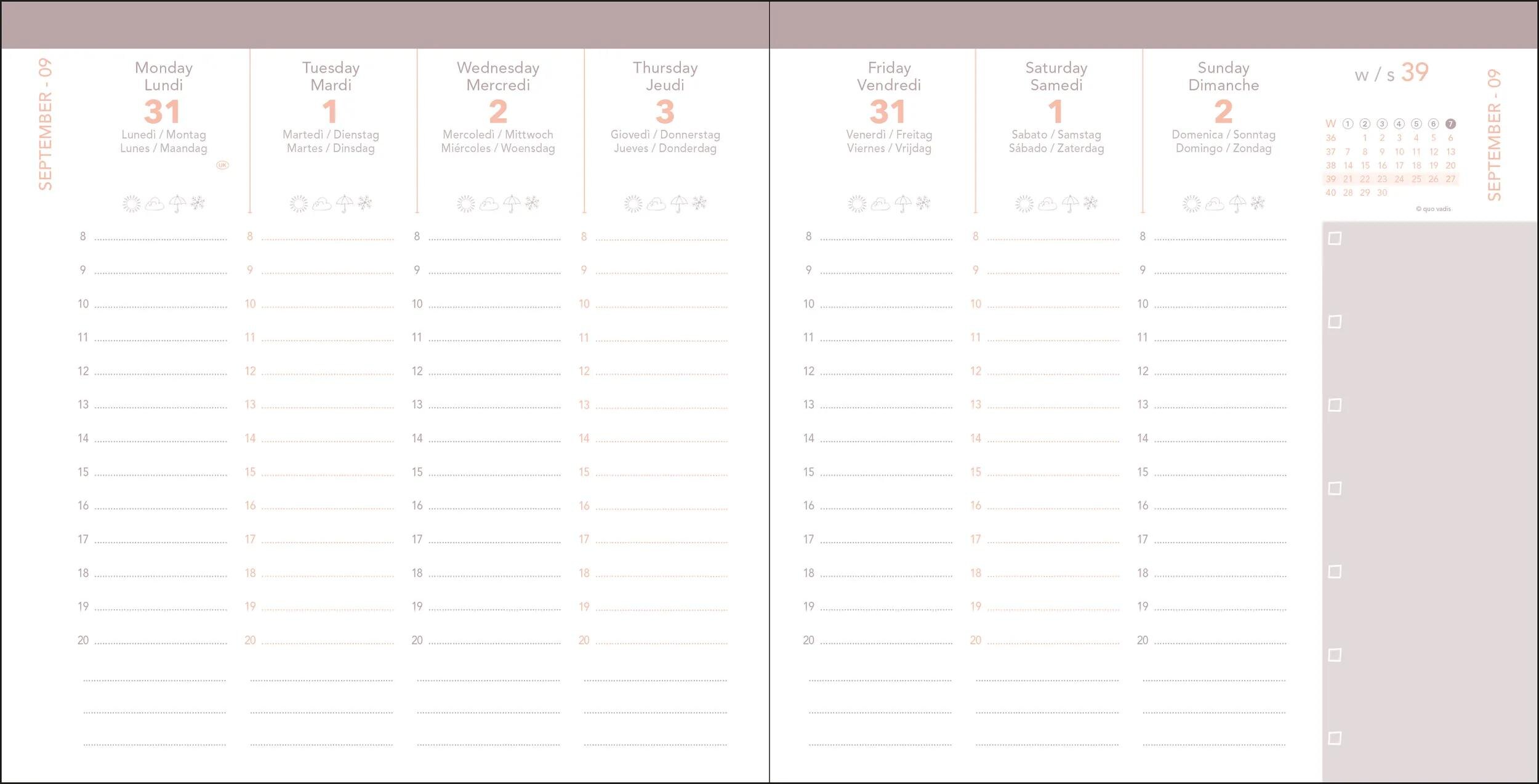 Agenda Escolar EXECUTIF COLOR 26-27  ML FESTY Semana vista 16x16cm , Verde Verde-5