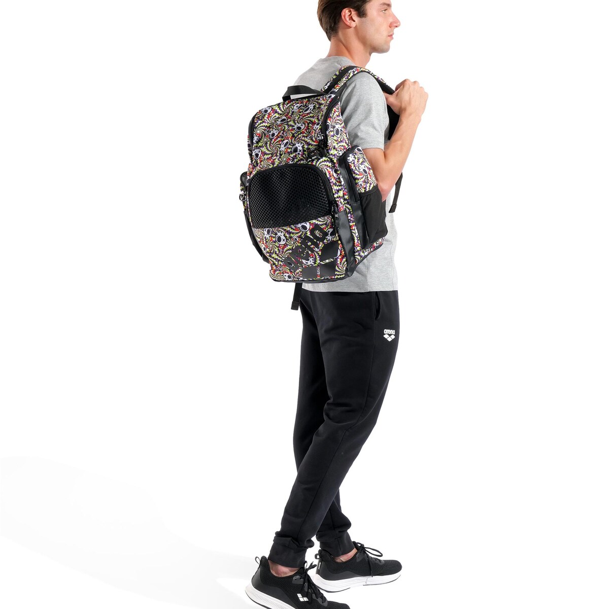 Mochila Arena One Go 35 Litros Para Natación Y Piscina - Impermeable, Con Bolsillo Para Portátil Y Diseño Fun Skulls