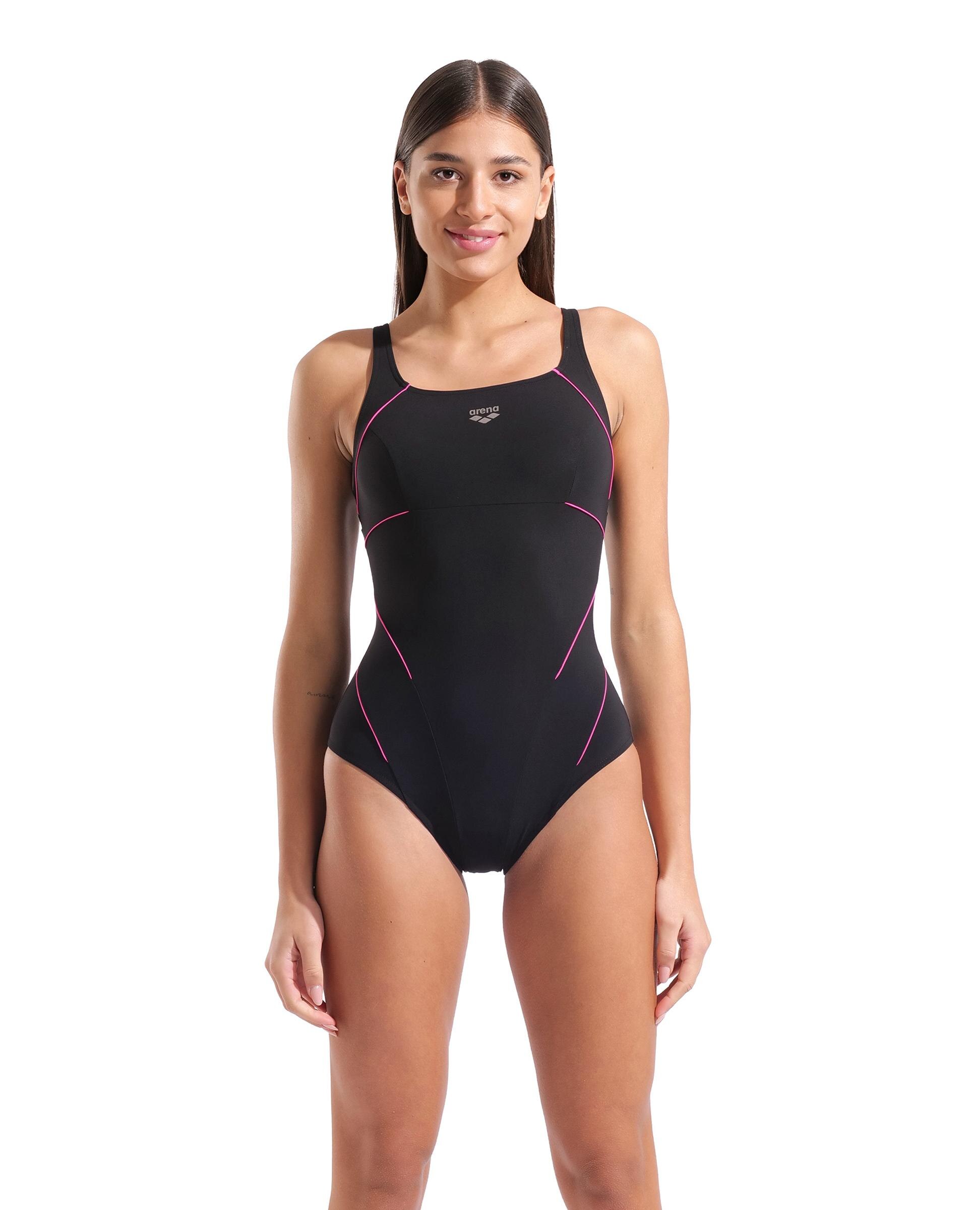 Bañador de mujer Shapewear arena Jewel R - Negro / Rosa Negro / Rosa-1