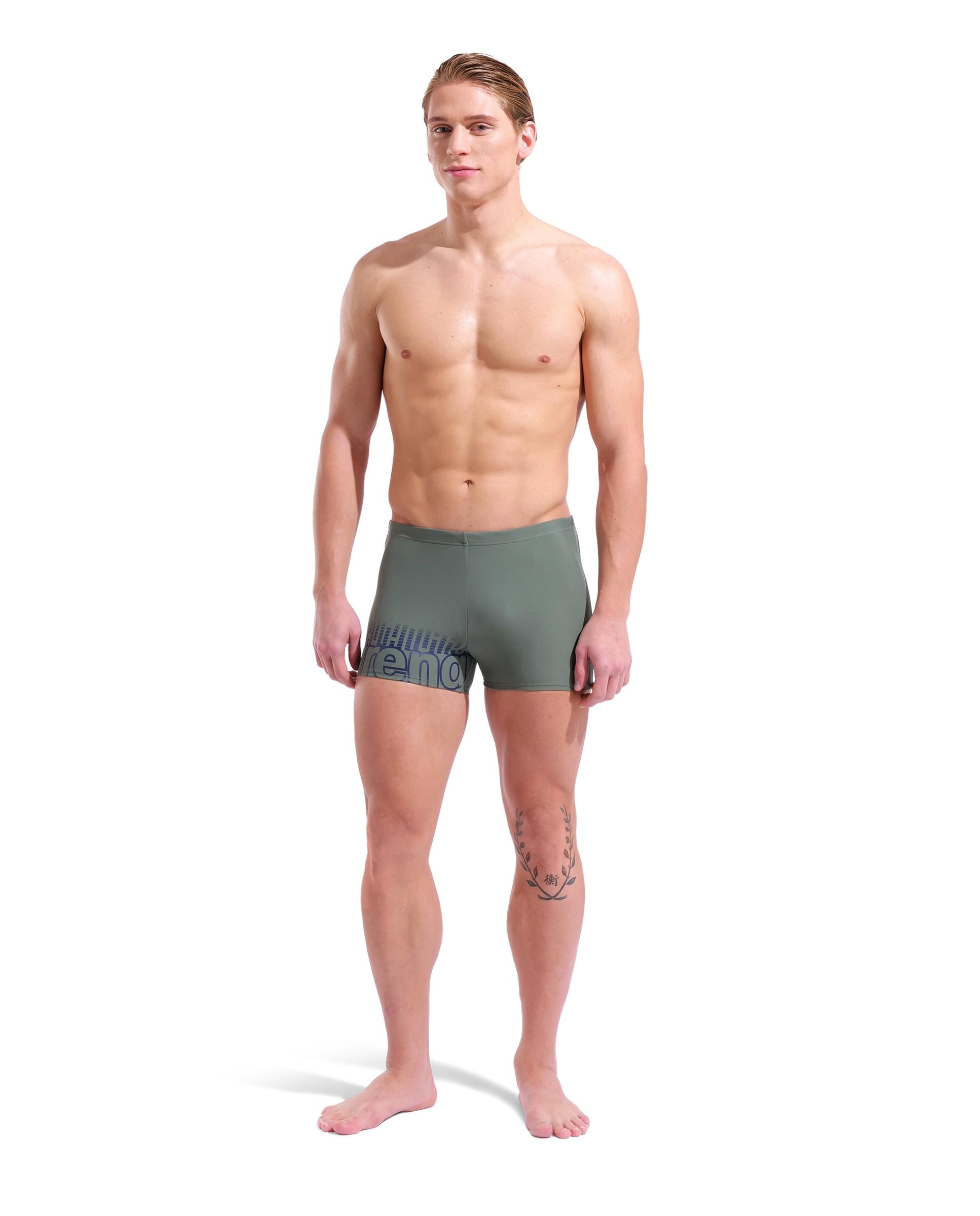 Bañador de hombre short arena Feel Playful - Verde pardo Verde pardo-3