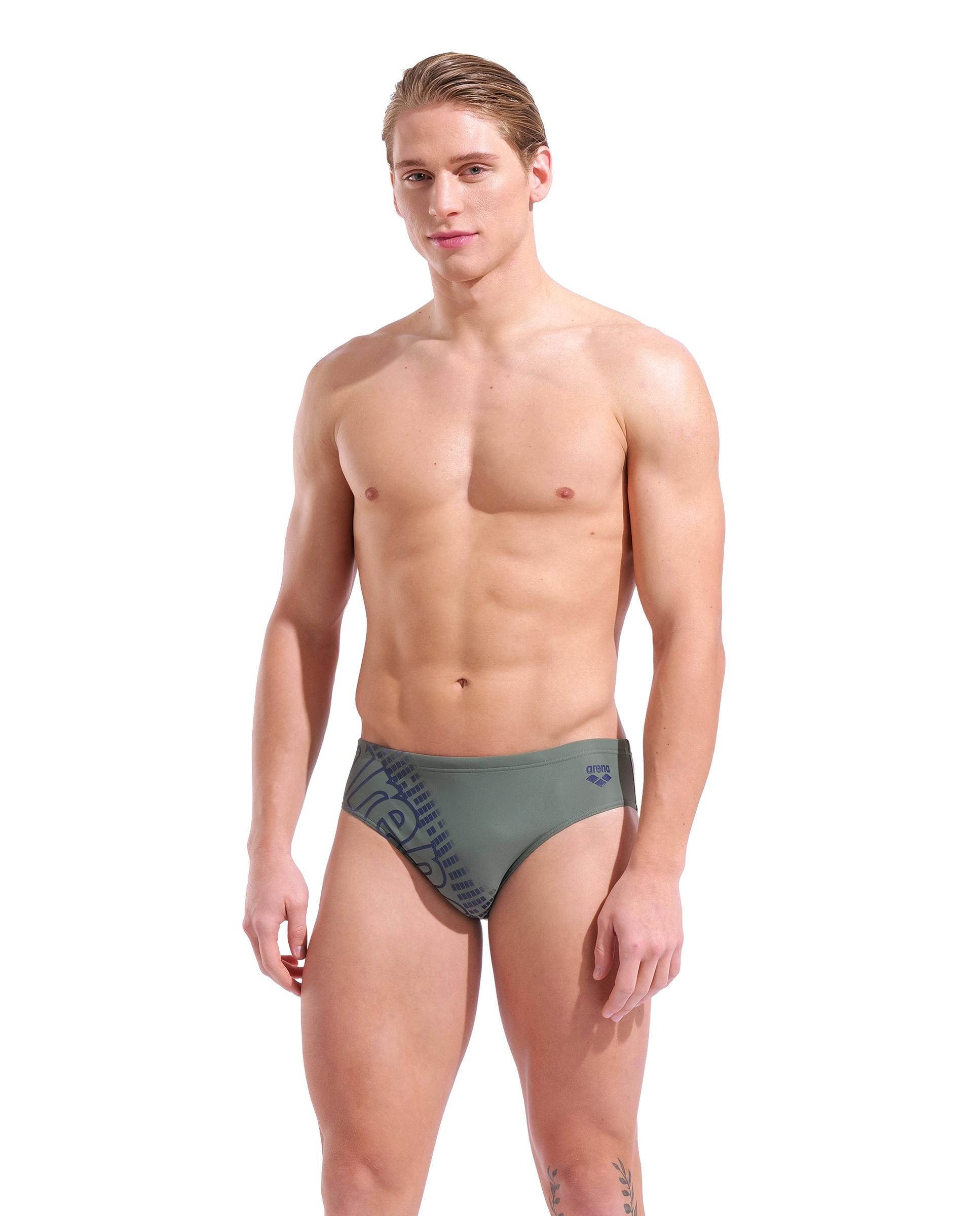 Imagen 1 de Bañador de hombre slip arena Feel Playful - Verde pardo Verde pardo