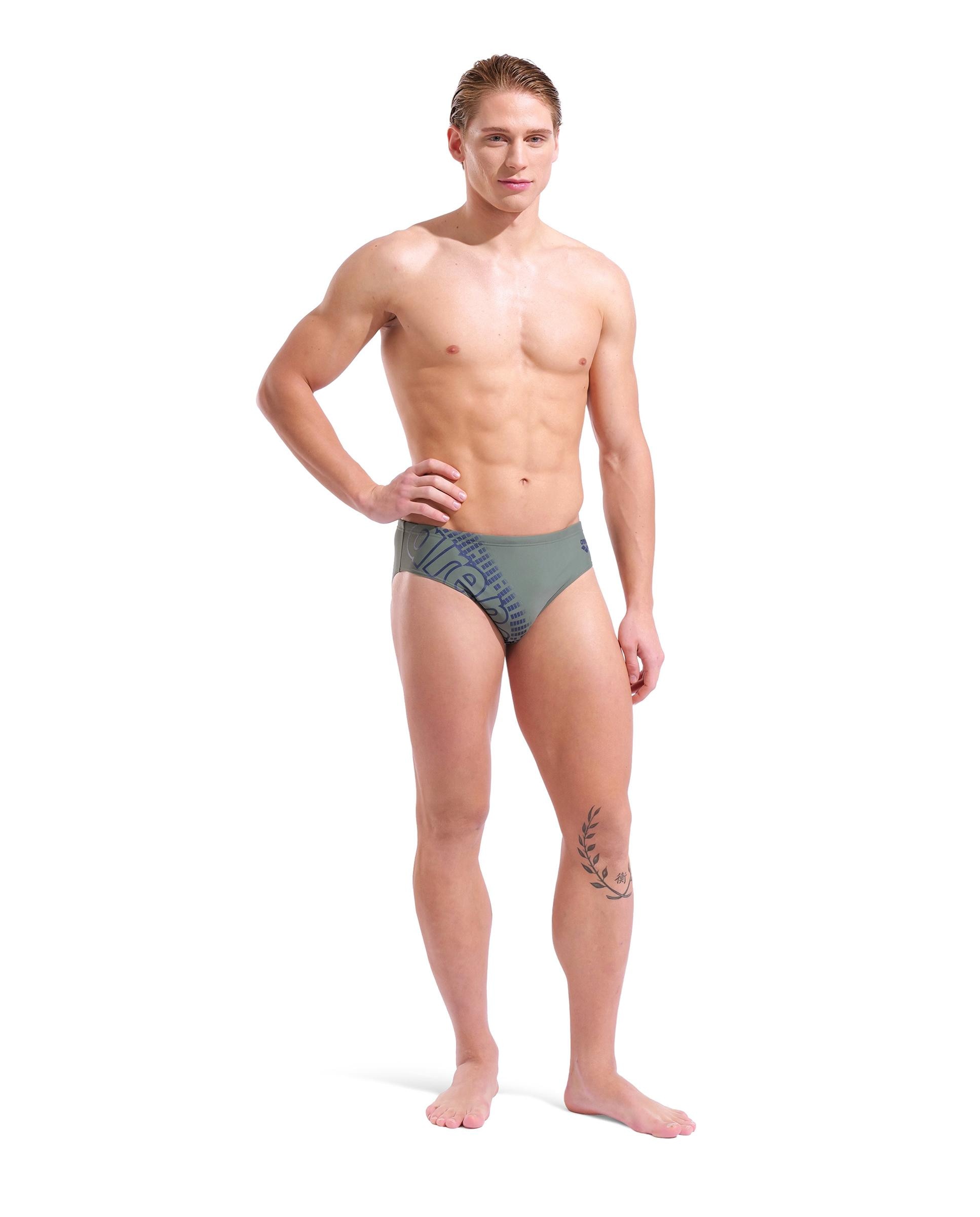Imagen 3 de Bañador de hombre slip arena Feel Playful - Verde pardo Verde pardo