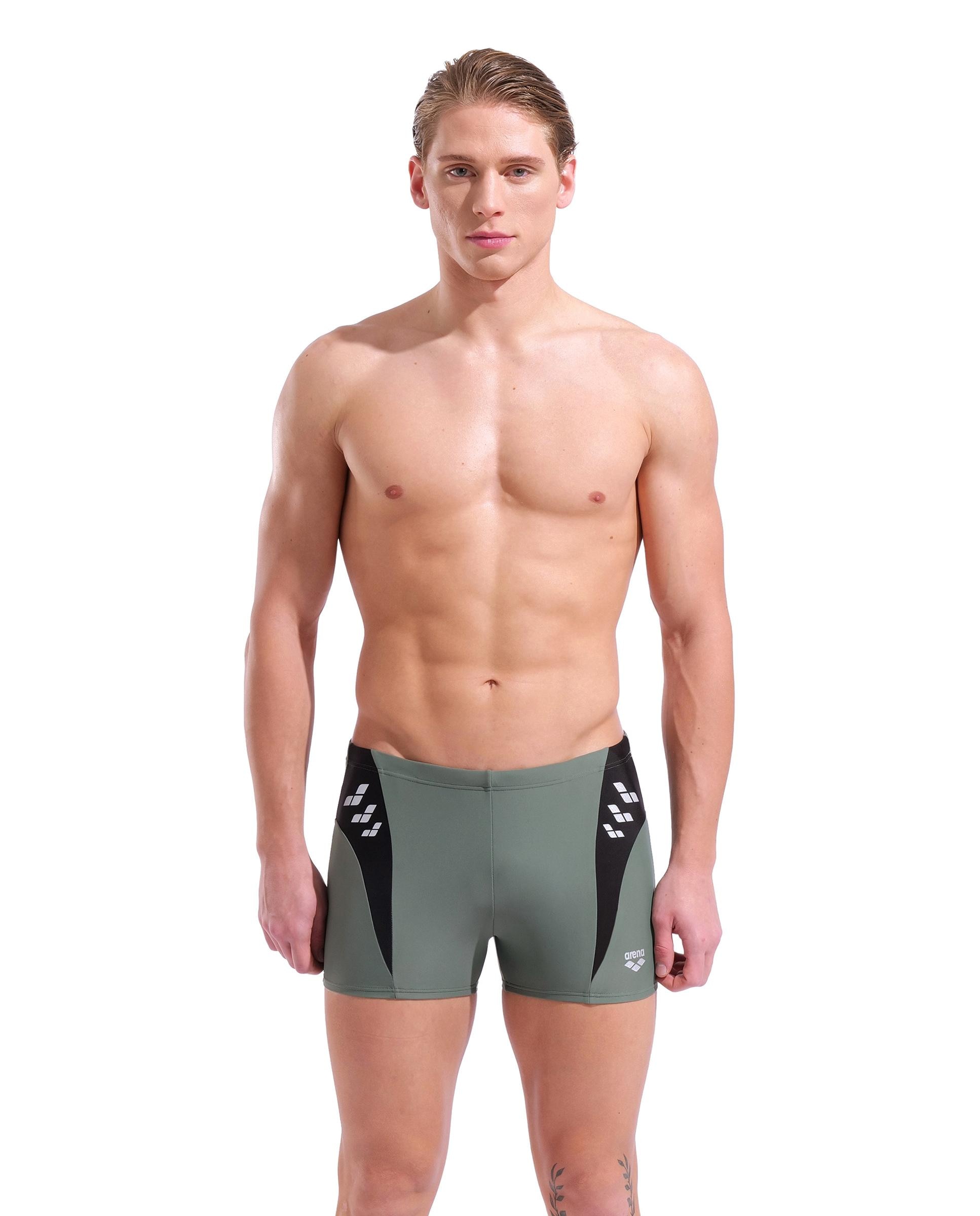 Bañador de hombre tipo short arena Feel Steplogo - Verde pardo Verde pardo-1