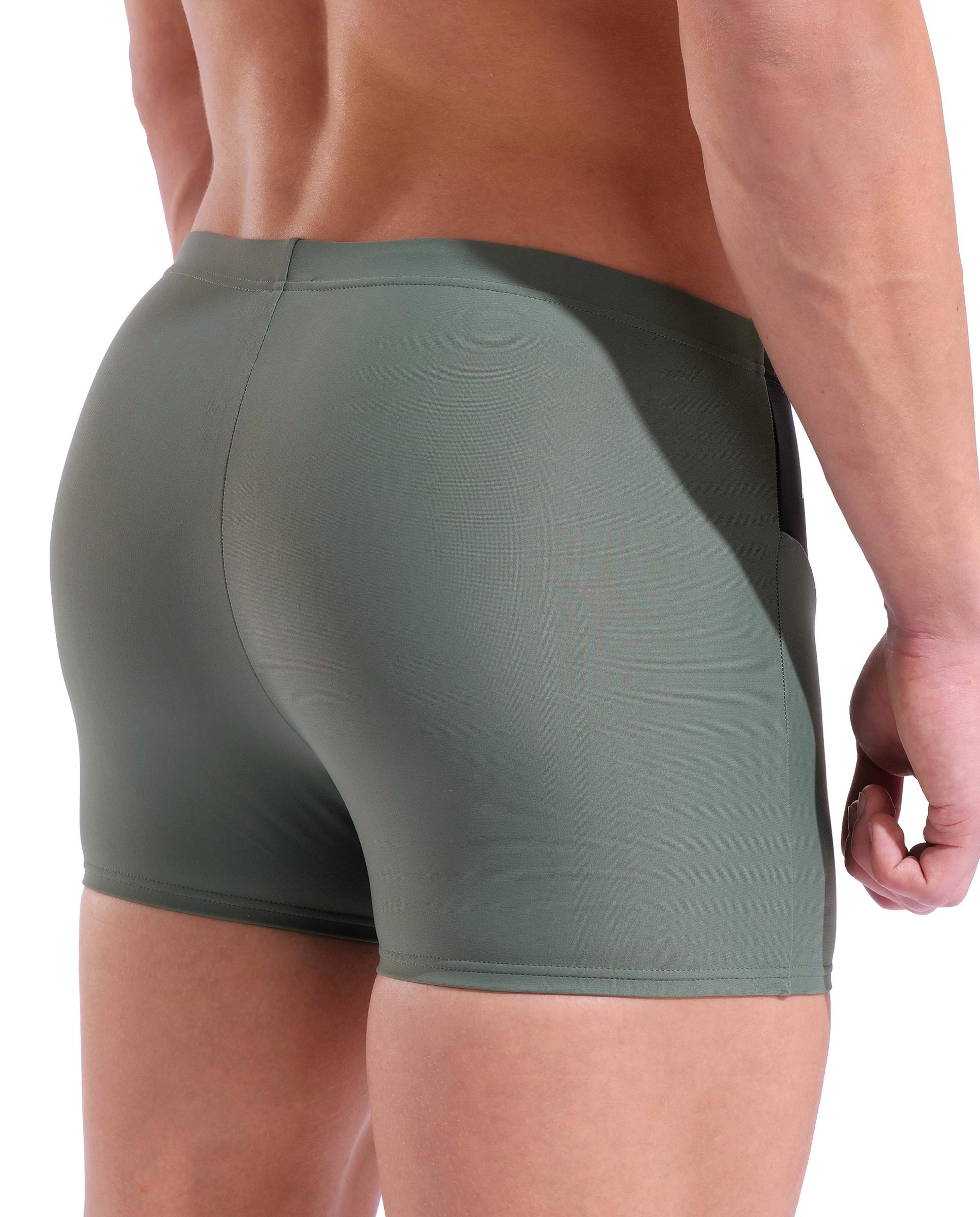 Bañador de hombre tipo short arena Feel Steplogo - Verde pardo Verde pardo-5