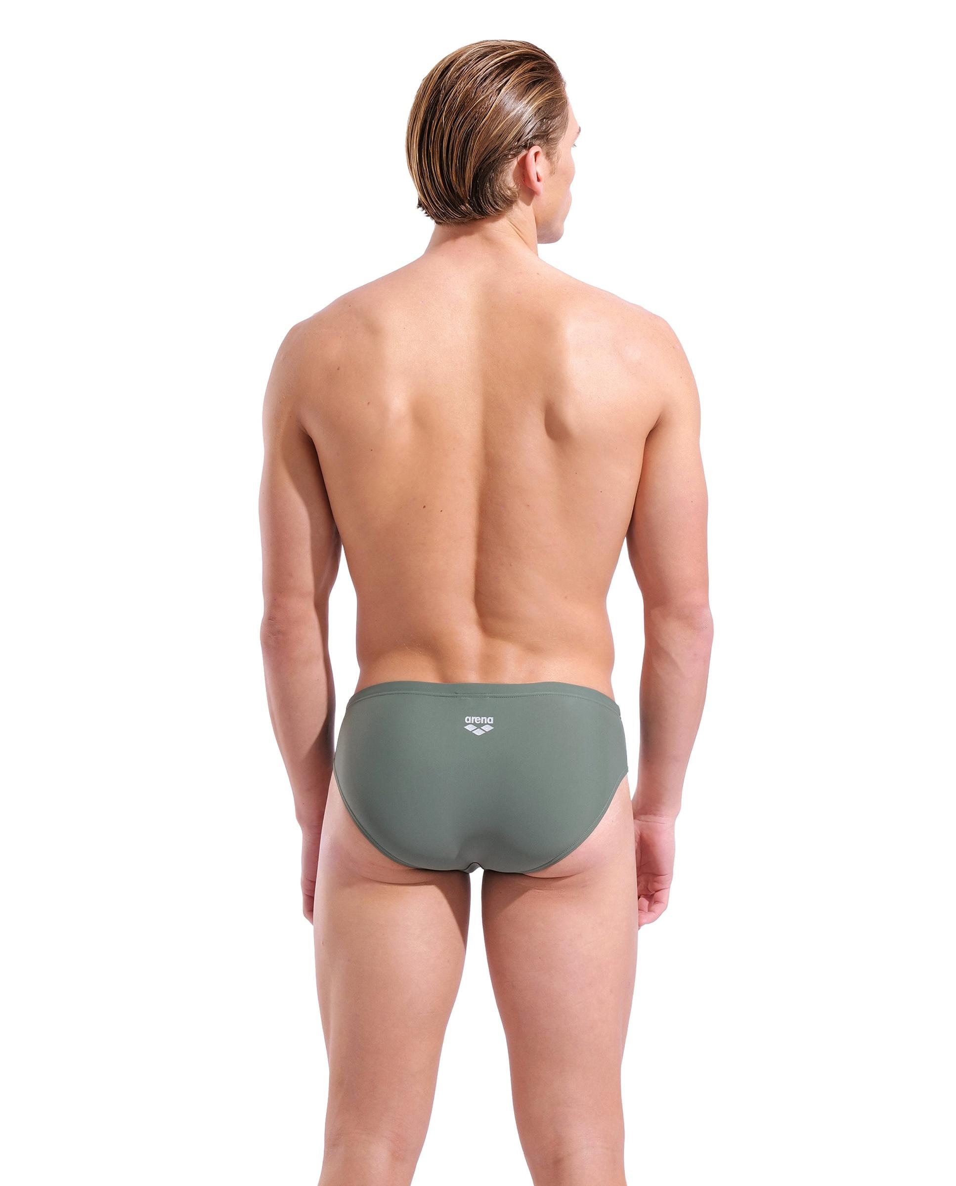 Bañador de hombre tipo slip arena Feel Steplogo - Verde pardo Verde pardo-2