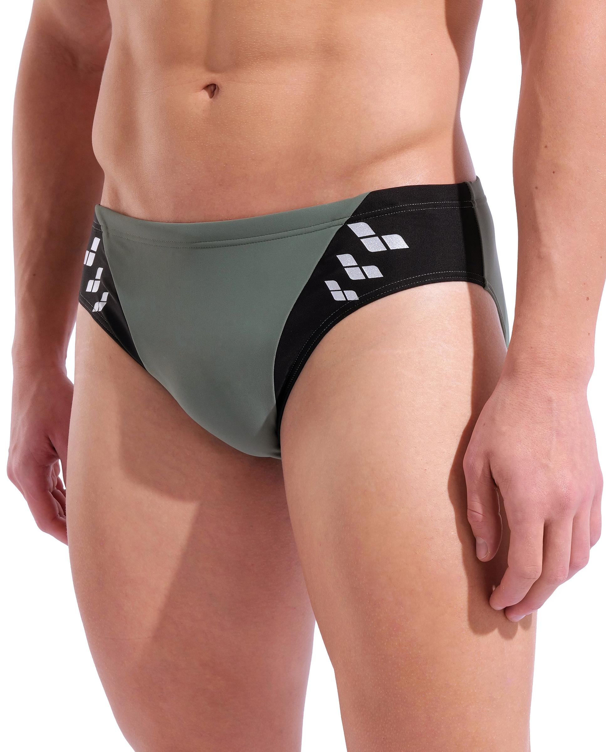 Bañador de hombre tipo slip arena Feel Steplogo - Verde pardo Verde pardo-4