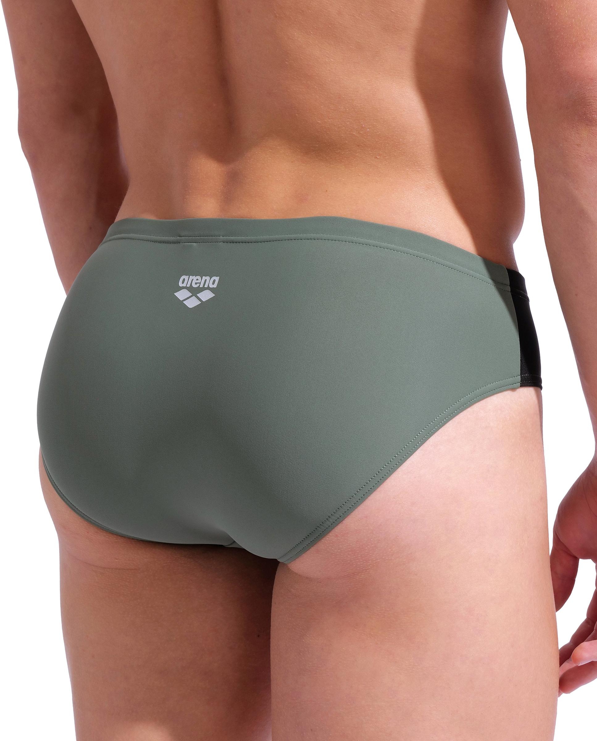 Bañador de hombre tipo slip arena Feel Steplogo - Verde pardo Verde pardo-5