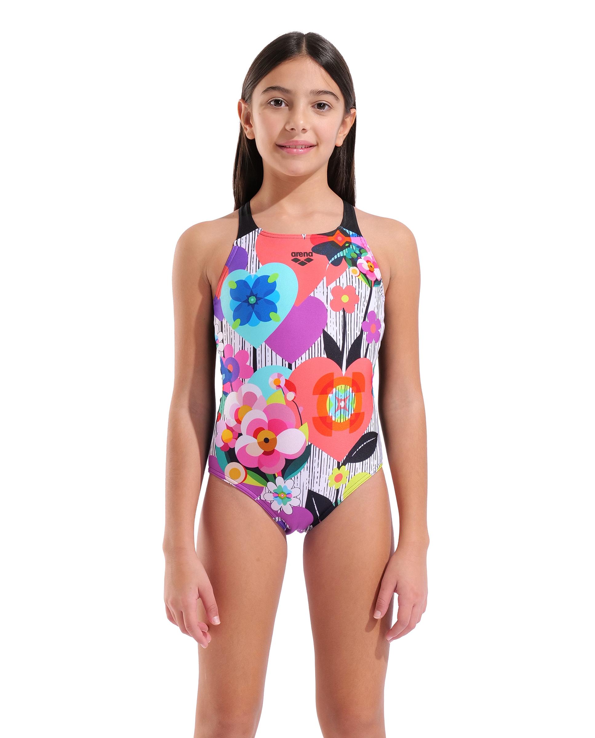 Imagen 0 de Bañador de niños arena Performance con espalda en V Roses Multicolor