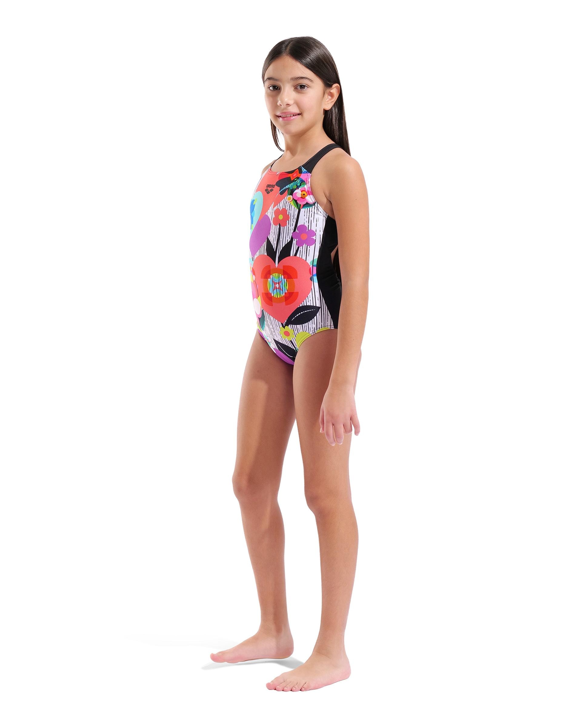 Bañador de niños arena Performance con espalda en V Roses - Multicolor Multicolor-3