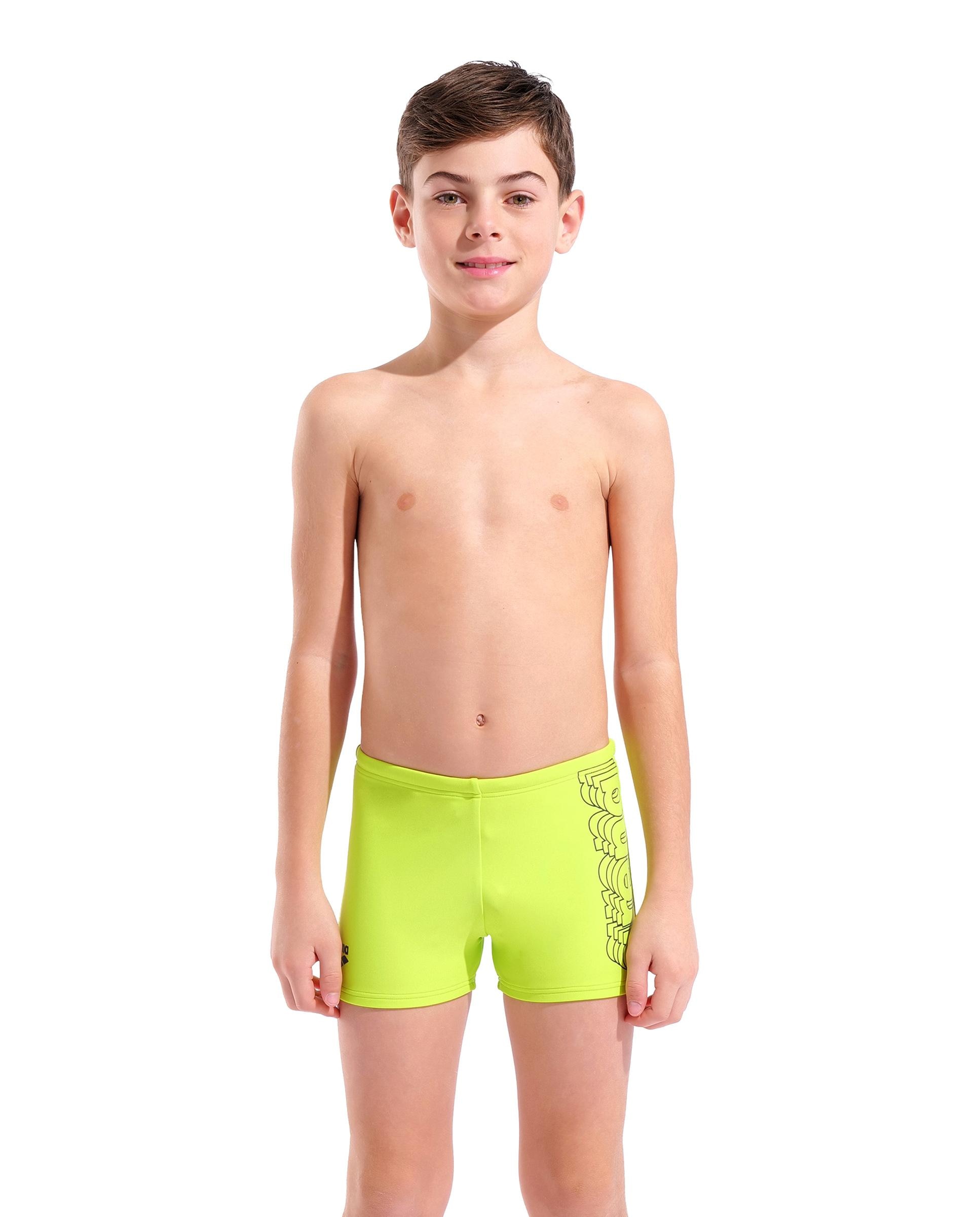 Imagen 0 de Bañador de niños arena Feel tipo short s Detail Amarillo Flúor