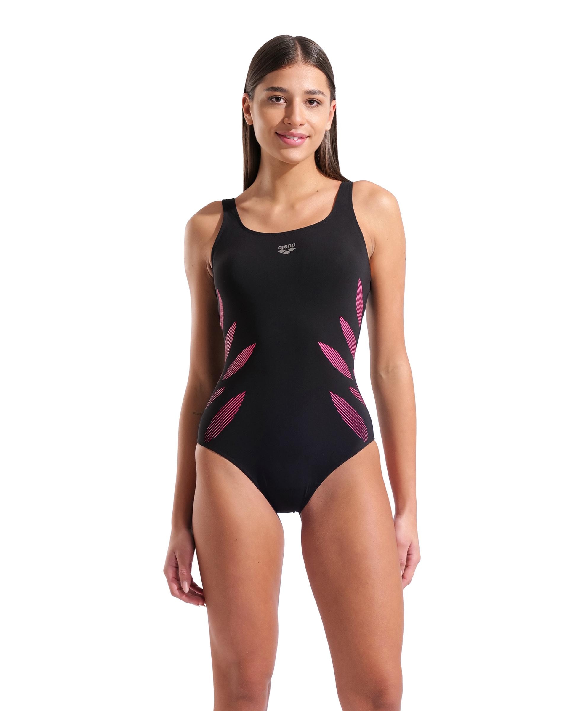 Bañador de mujer Shapewear arena Milena copa B - Negro / Rosa Negro / Rosa-1