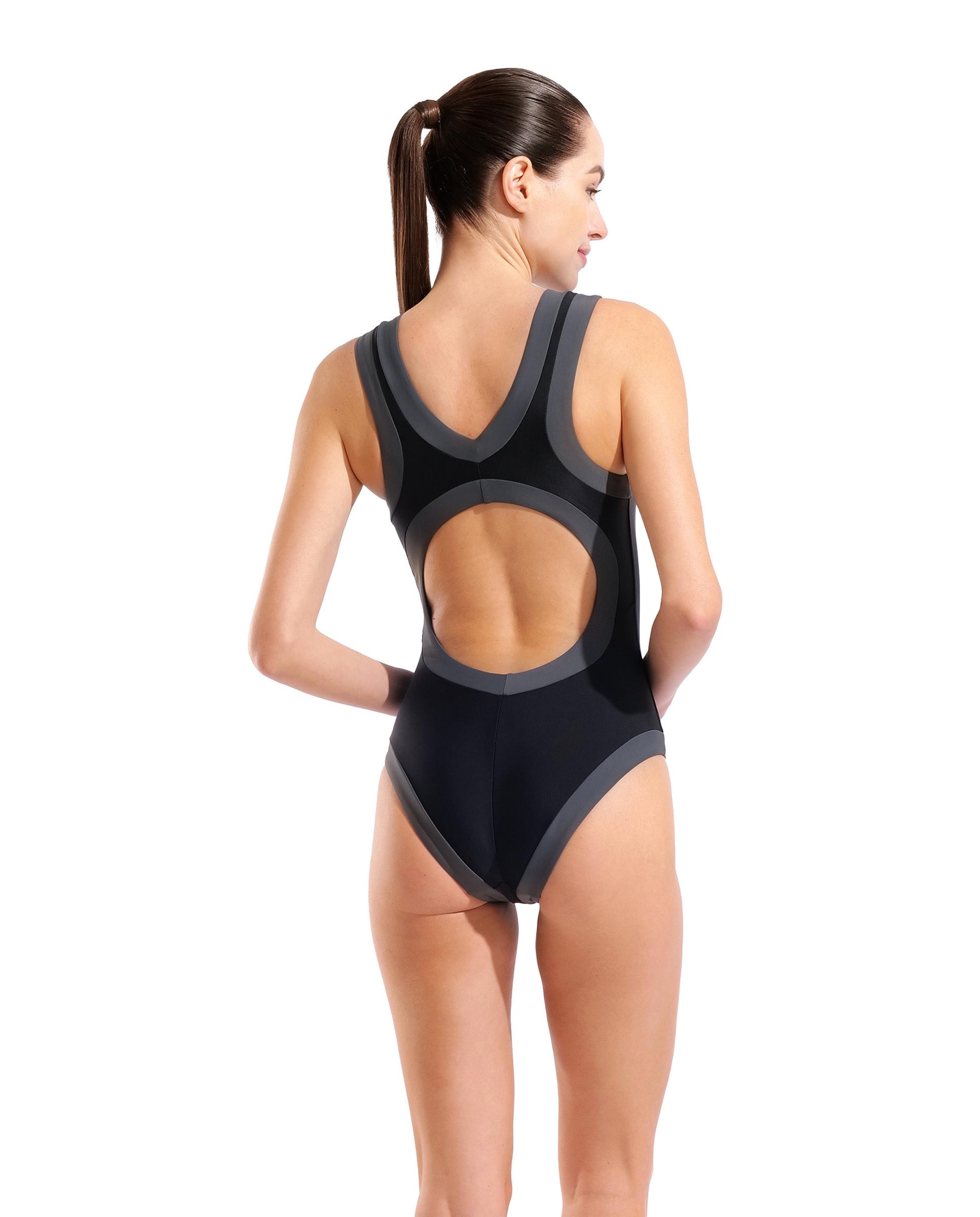 Bañador de mujer arena Feel Bold Lines - Negro Negro-2