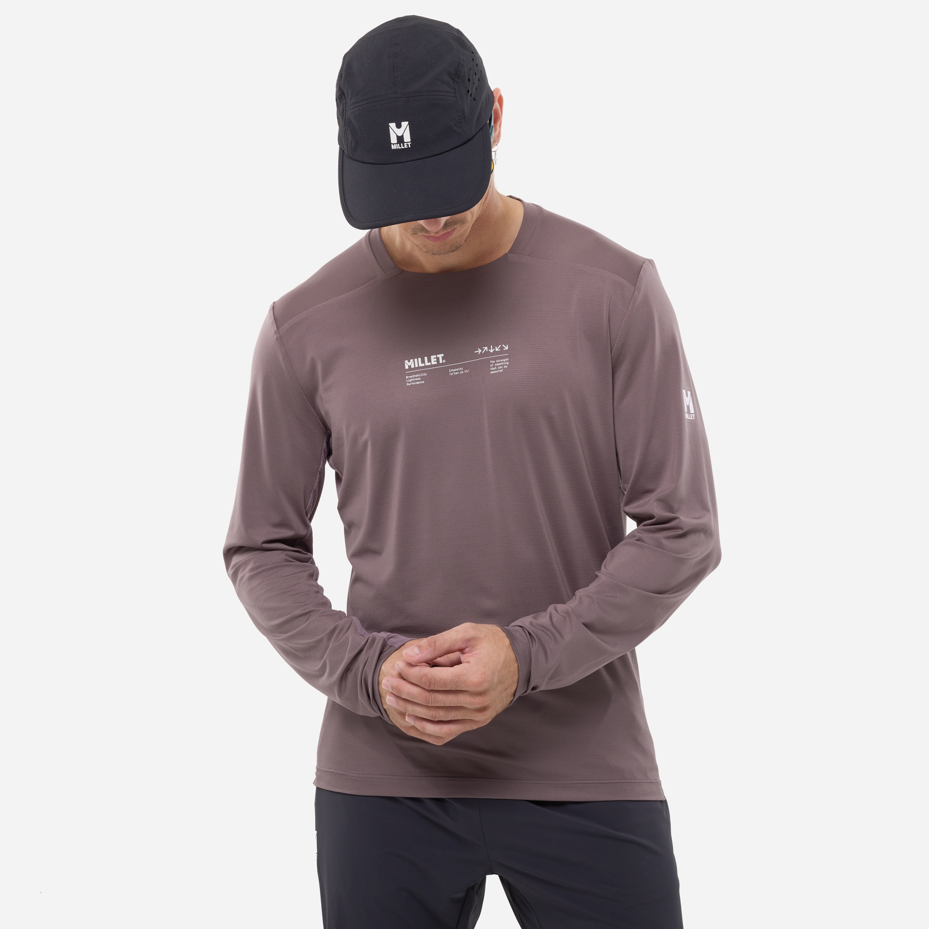 Camiseta de Hombre INTENSE TS LS M Millet - Marrón Marrón-3