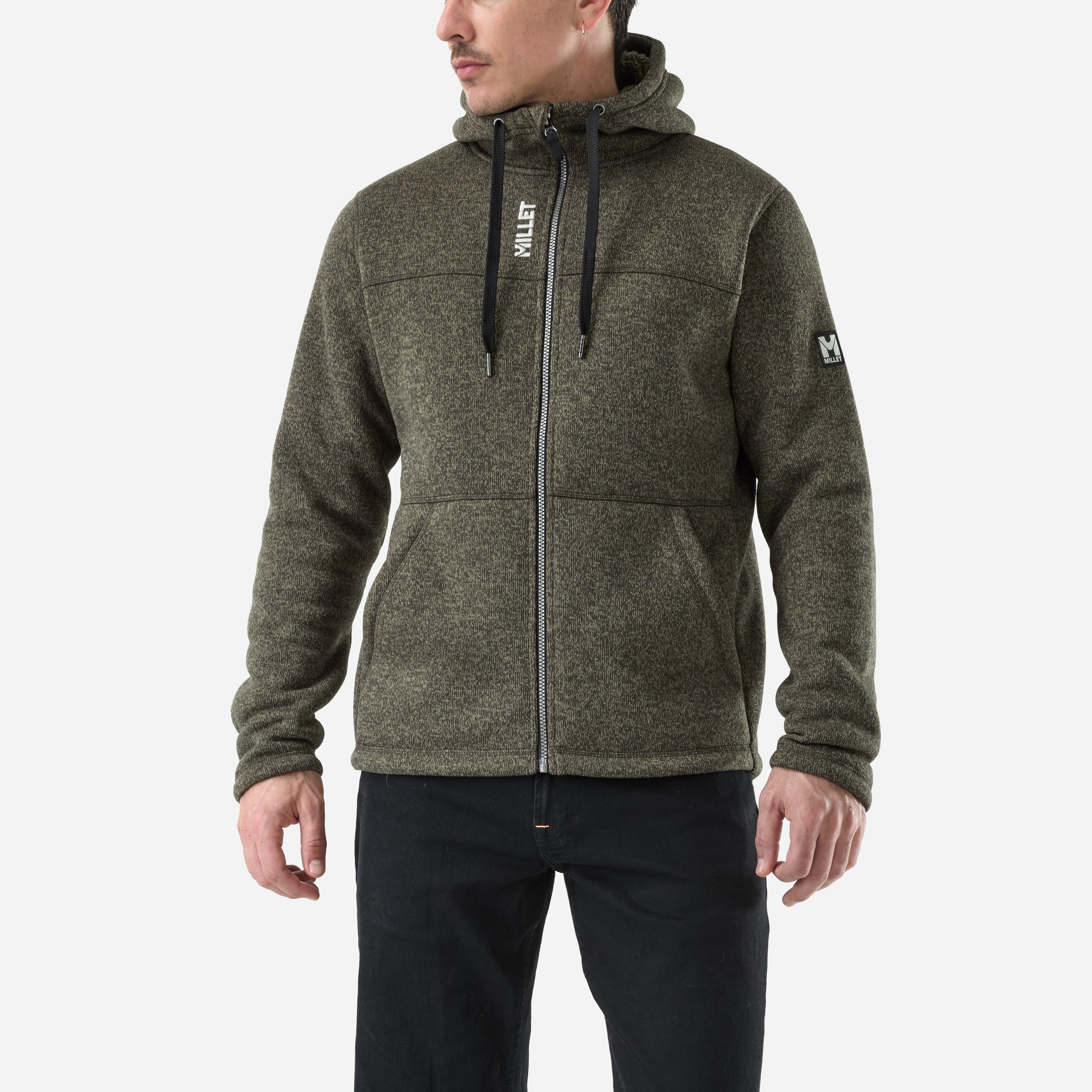 Forro polar Chamonix knitwarm hoodie m de hombre Millet - Kaki Kaki-2