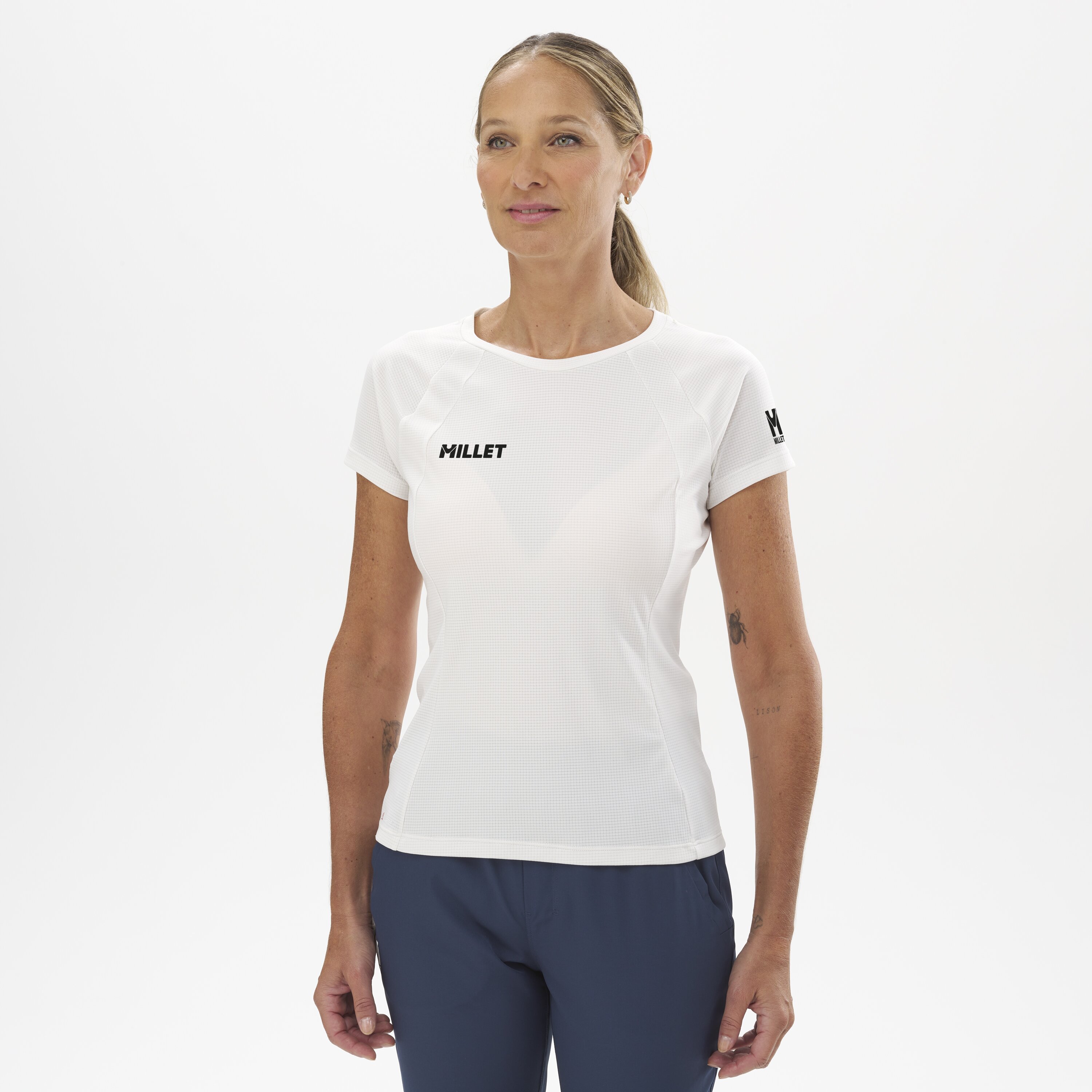 Camisetas de Manga Corta de Mujer FUSION TS SS W Montaña Millet - Blanco Blanco-3
