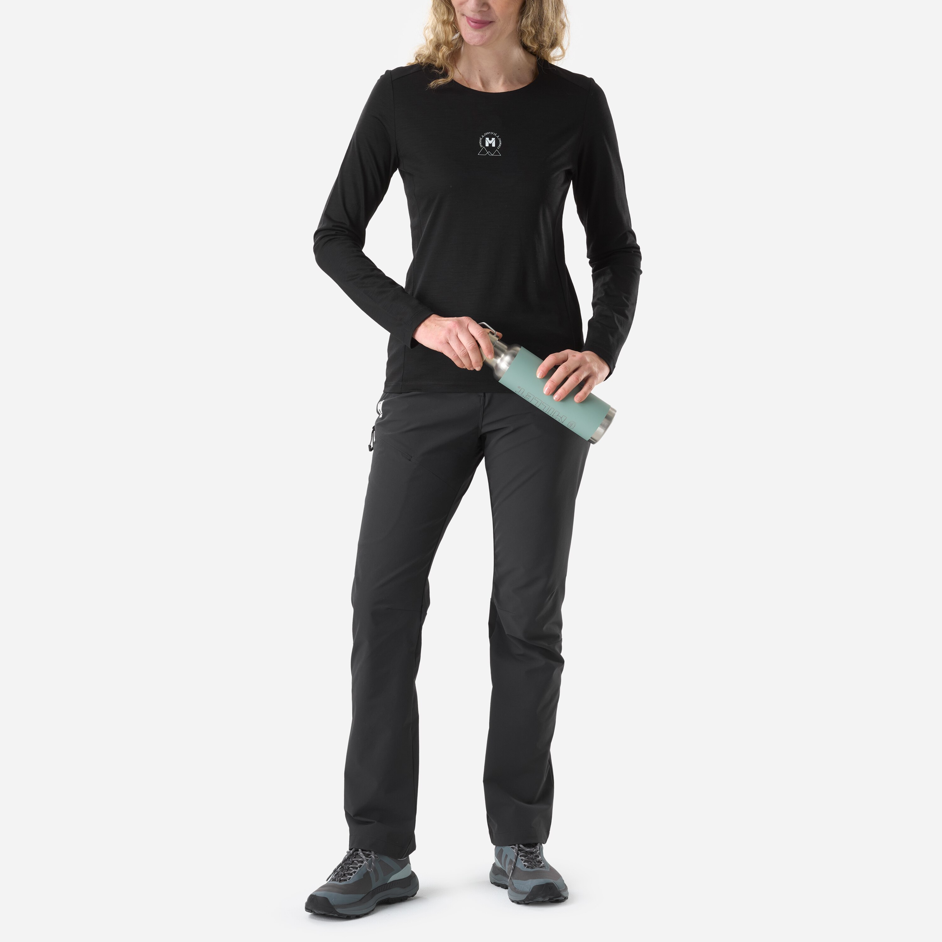 Camiseta Ubic wool ts ls w de mujer Millet - Negro Negro-2
