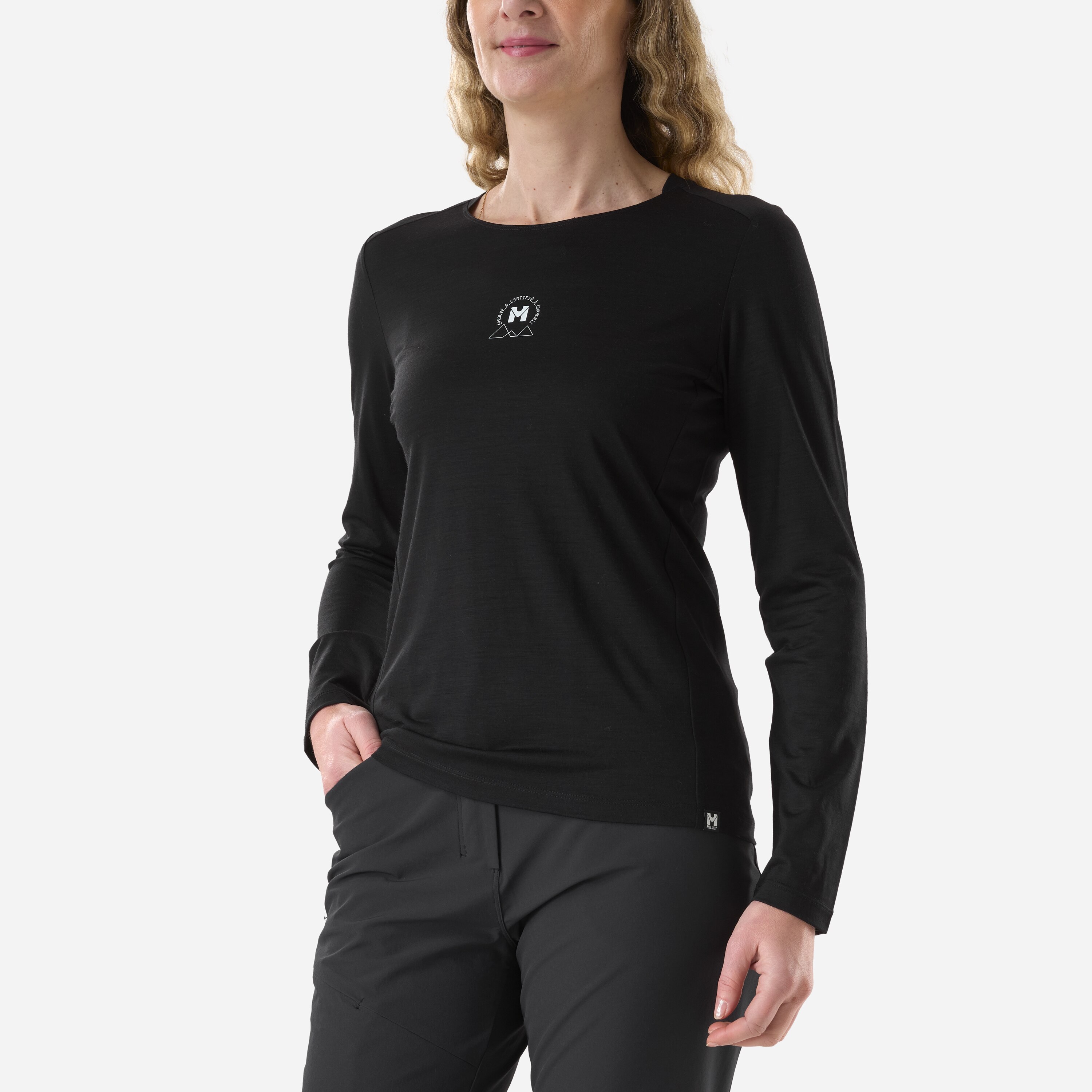 Camiseta Ubic wool ts ls w de mujer Millet - Negro Negro-3