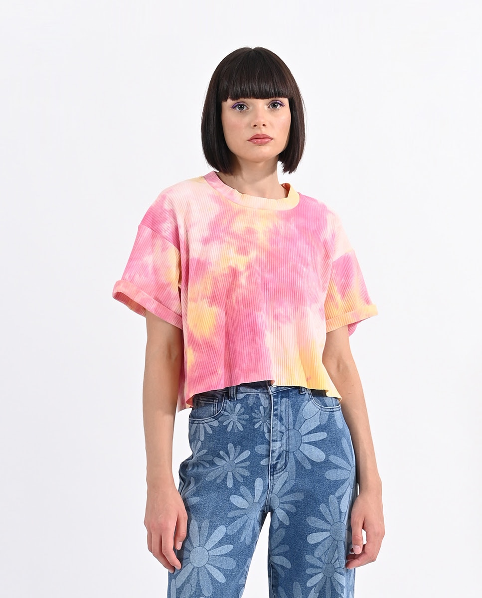 Camiseta de mujer de manga corta estampado tie dye Lili Sidonio El Corte Ingles