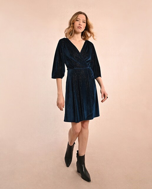 Imagen 0 de Vestido corto en tejido de terciopelo