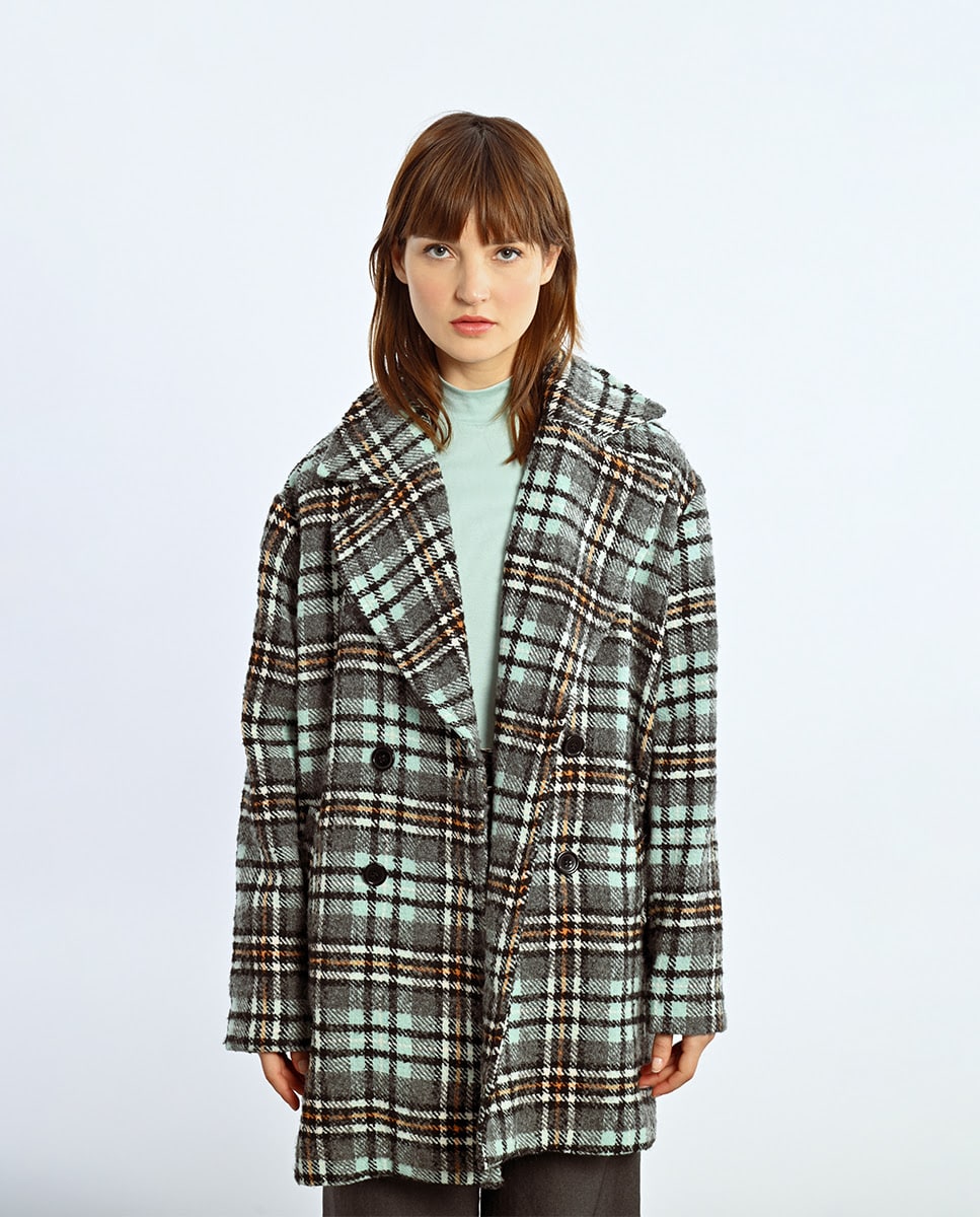 Abrigo Cuadros Mujer Abrigo UterqÃ¼e Uterque Jerseys Rebajas