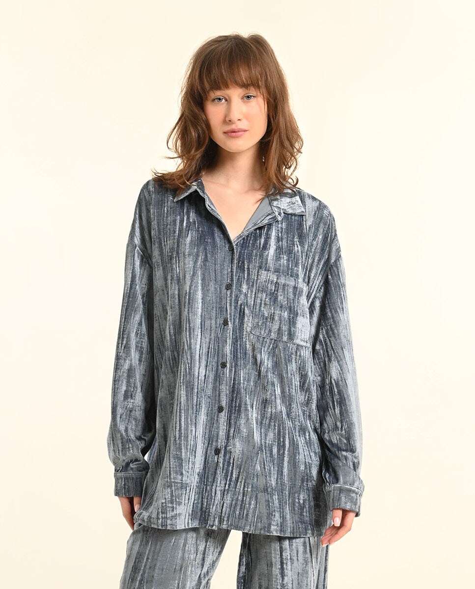 Blusa Terciopelo Camisas Terciopelo Mujer Ropa Camisa De