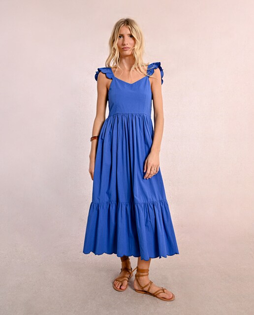 Imagen 0 de Vestido con volantes y escote de pico