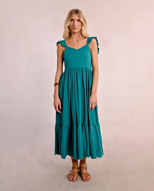 Imagen 0 de Vestido con volantes y escote de pico