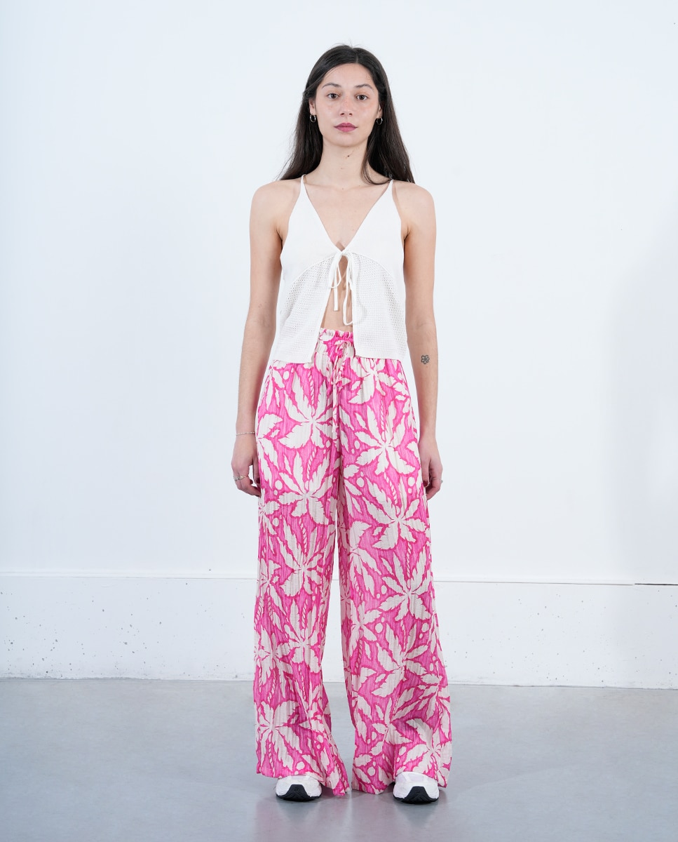 Lili Sidonio - Pantalón de mujer largo ancho con estampado.