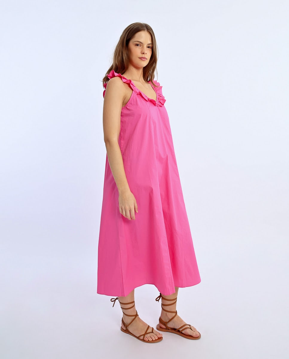 Vestido con volantes y escote de pico · Lili Sidonio · El Corte Inglés