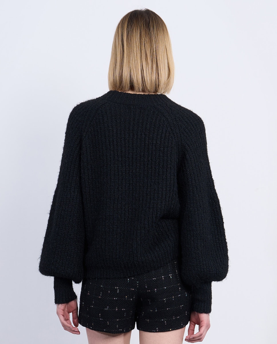 Jersey de mujer de manga larga con detalle de botones - Lili Sidonio - Negro Negro-2