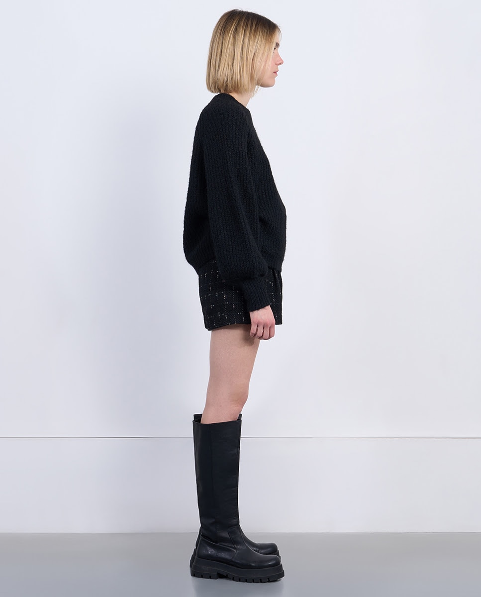 Jersey de mujer de manga larga con detalle de botones - Lili Sidonio - Negro Negro-3