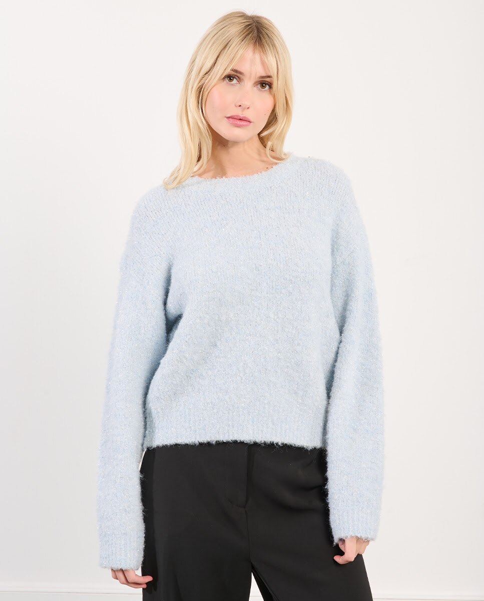 Jersey de mujer de manga larga de punto - Lili Sidonio - Azul claro Azul claro-5
