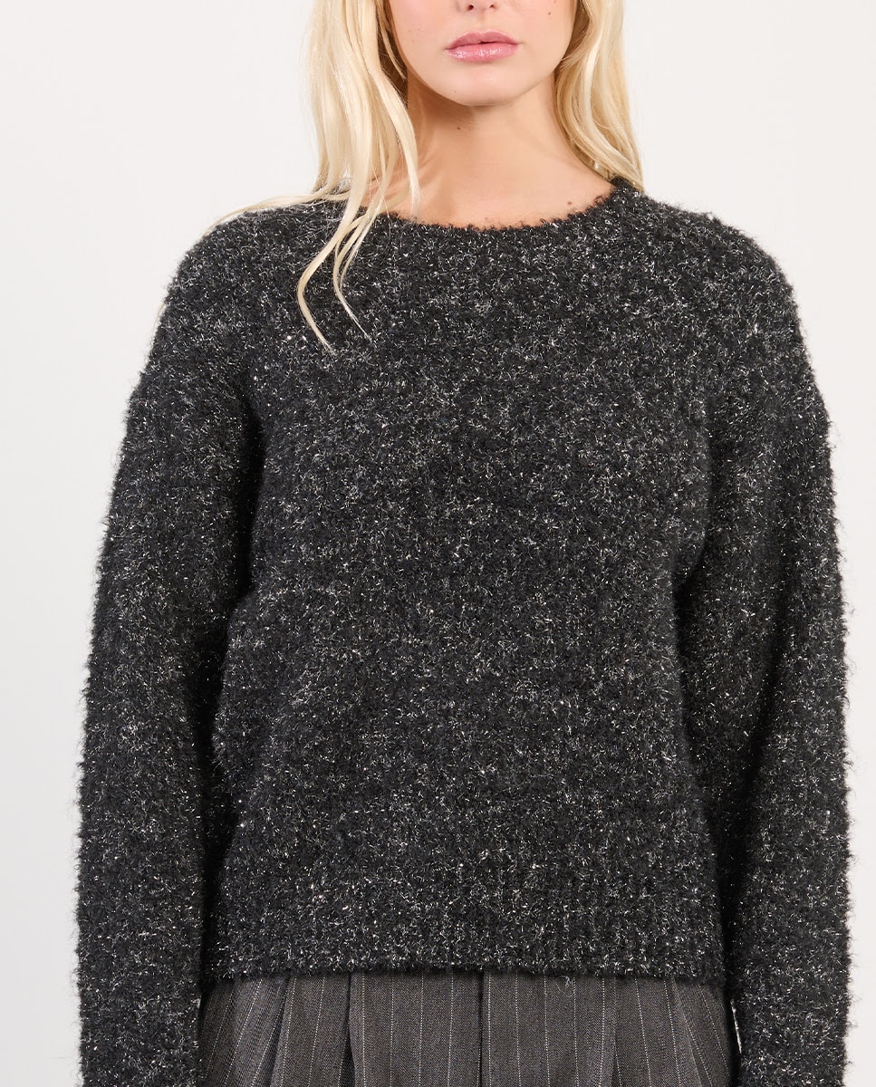 Jersey de mujer de manga larga de punto - Lili Sidonio - Negro Negro-4
