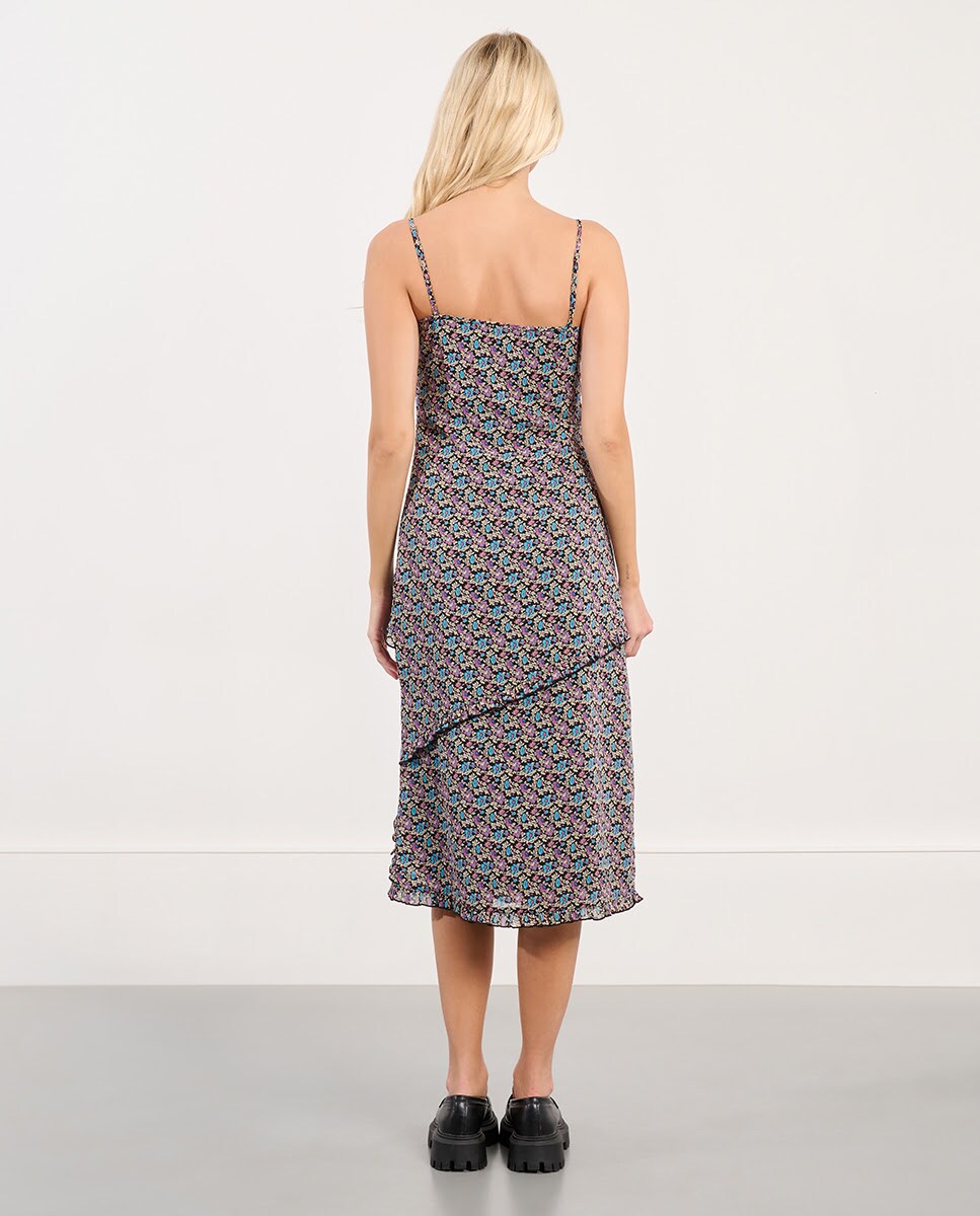 Vestido largo de tirantes con estampado · Lili Sidonio · El Corte