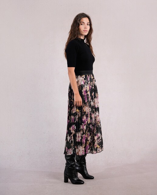 Imagen 0 de Falda larga plisada con estampado