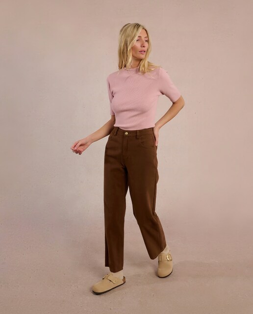 Imagen 0 de Pantalón de mujer largo en tejido de pana