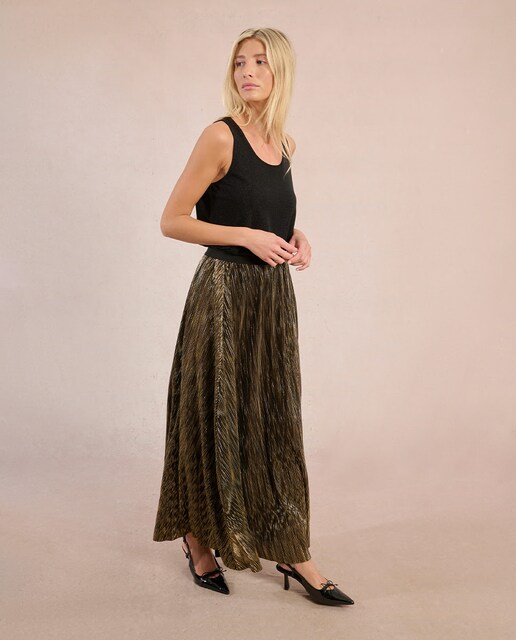 Imagen 0 de Falda larga plisada estampado rayas