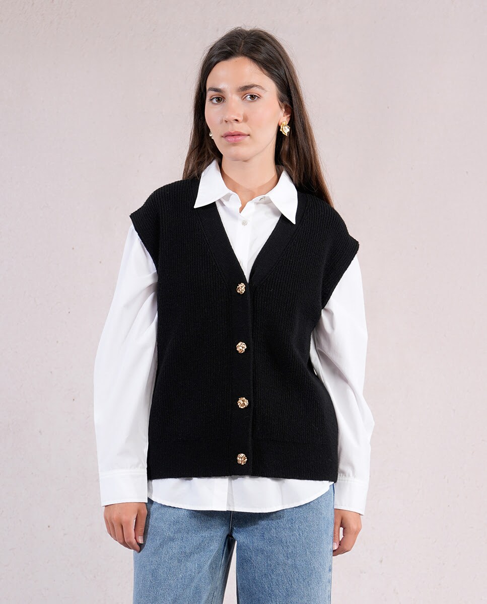 Chalecos Tejidos Chalecos Punto El Corte Ingles Chaleco Beige De - Main Image