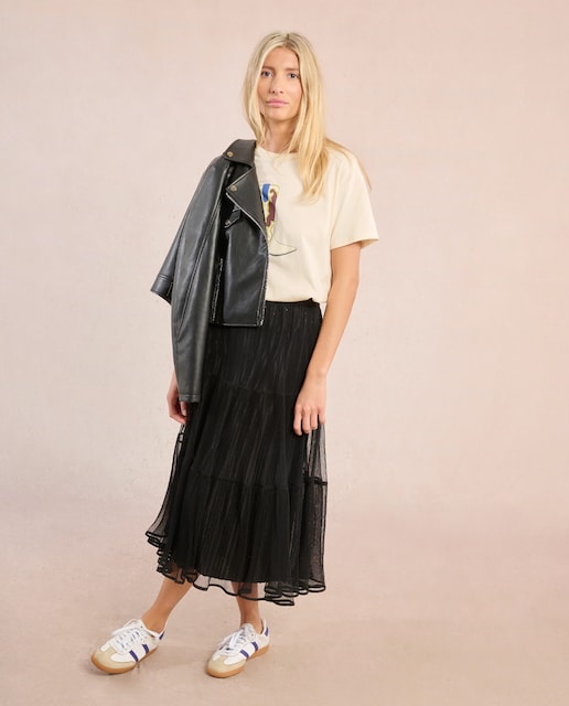 Imagen 0 de Falda larga de tul con volantes