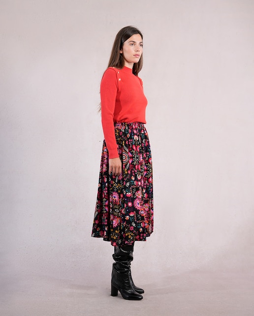 Imagen 0 de Falda larga plisada con estampado