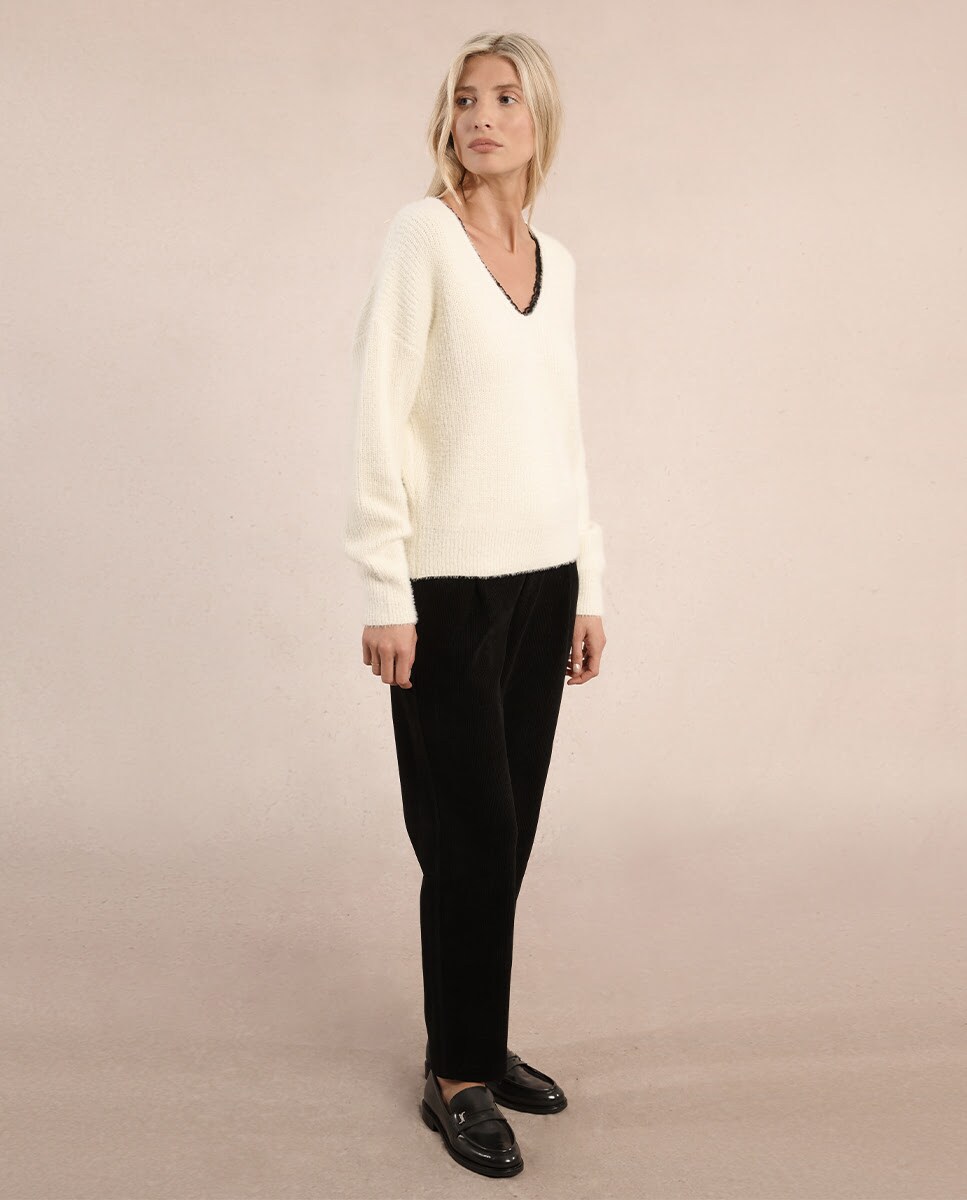 Jersey de mujer de manga larga con encaje en el escote · Molly