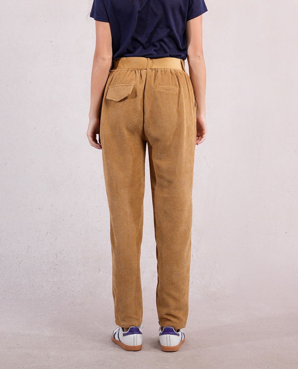 Pantalón de mujer tobillero de micropana - Molly Bracken - Marrón claro Marrón claro-3