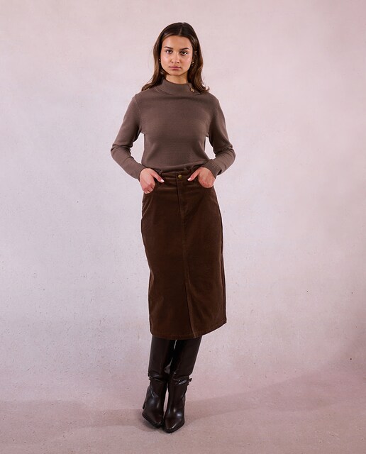 Imagen 0 de Falda larga efecto ante