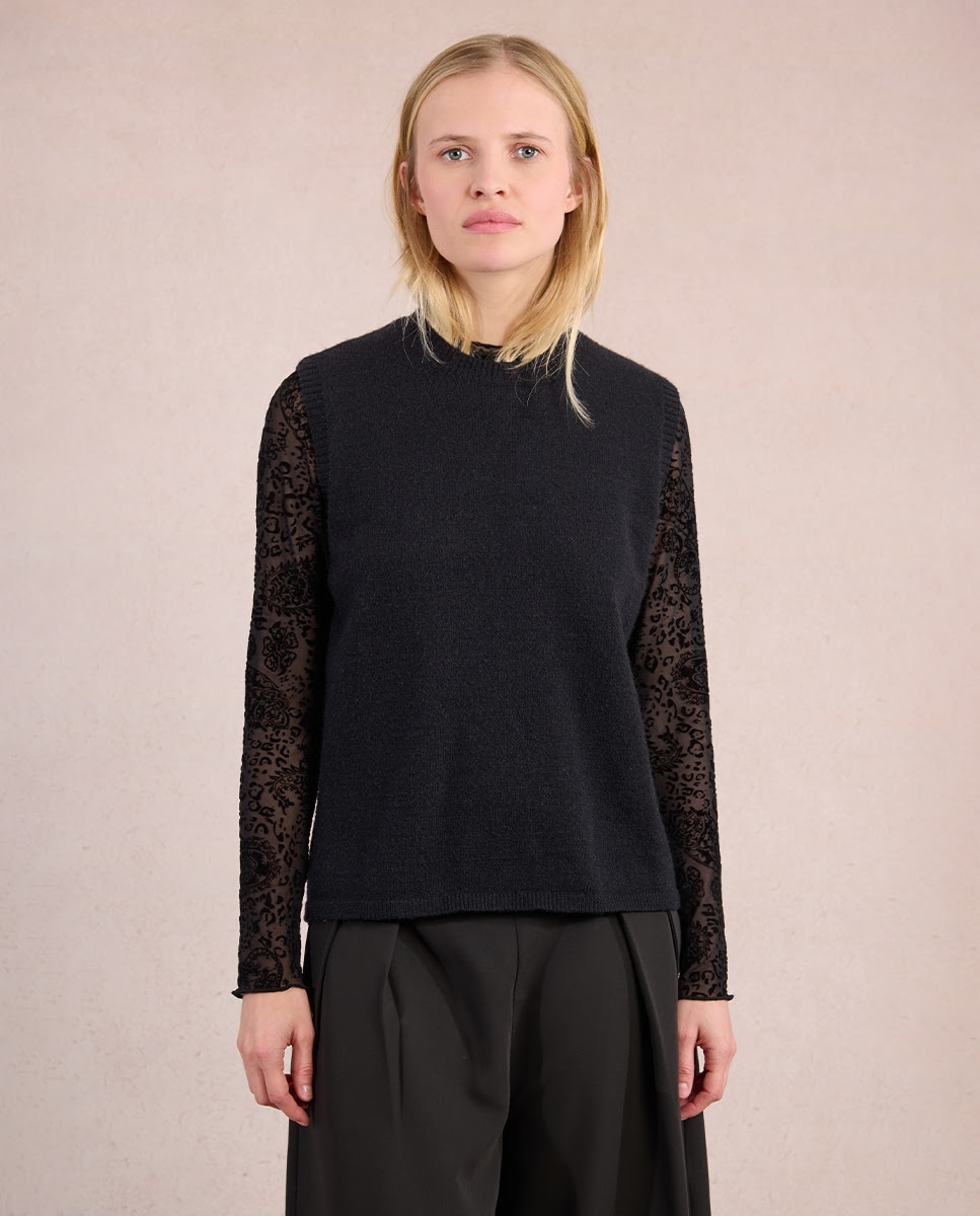 Jersey de mujer sin manga espalda descubierta - Molly Bracken - Negro Negro-1