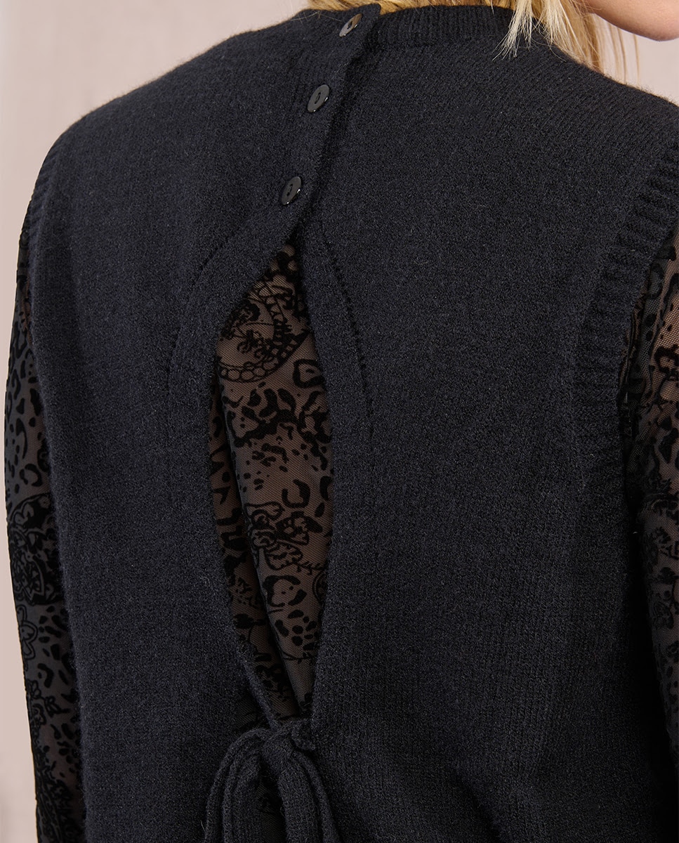 Jersey de mujer sin manga espalda descubierta - Molly Bracken - Negro Negro-3